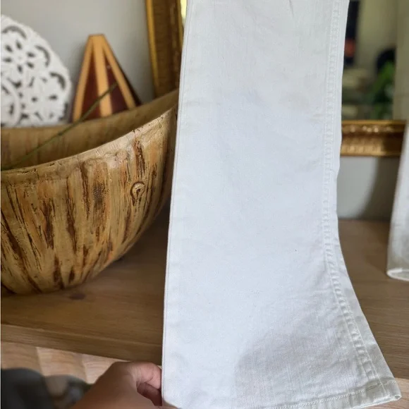 Banana Republic White Flare Wide Leg Jeans